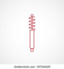 Car Shock Absorber Red Line Icon On White Background