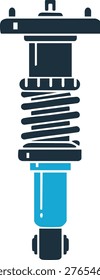 Car Shock Absorber Suspension Strut Automotive Part Vector.