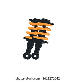 Car shock absorber vector icon. Auto suspension isolated on white background. Illustration in flat style.