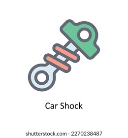 Car Shock Vector   fill outline Icons. Simple stock illustration stock