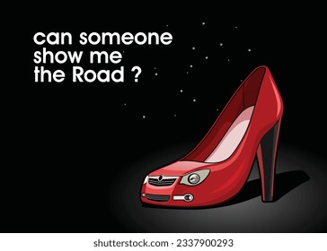 car shoes illustration poster decall