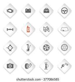 Car shop black silhouette simply icons for web