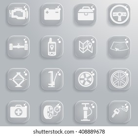 Car shop black silhouette simply icons for web