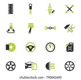 car shop color vector icons for web and user interface design