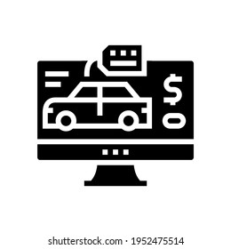 car shop department glyph icon vector. car shop department sign. isolated contour symbol black illustration