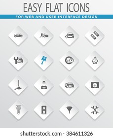Car shop easy flat web icons for user interface design