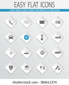 Car shop easy flat web icons for user interface design