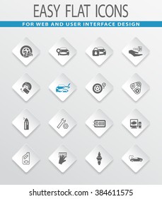 Car shop easy flat web icons for user interface design