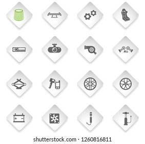 car shop flat rhombus web icons for user interface design