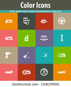 Car shop icon set for web sites and user interface