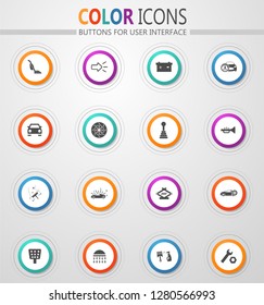 Car shop icon set for web sites and user interface
