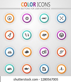 Car shop icon set for web sites and user interface