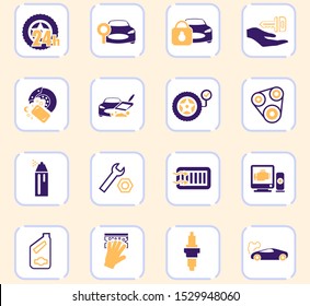 Car shop icon set for web sites and user interface