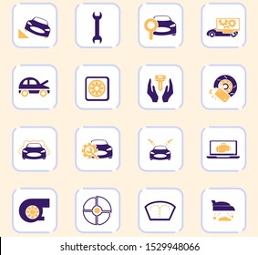 Car shop icon set for web sites and user interface