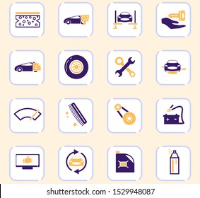 Car shop icon set for web sites and user interface