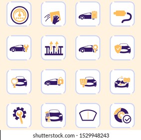 Car shop icon set for web sites and user interface