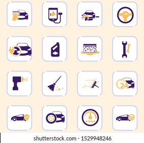 Car shop icon set for web sites and user interface