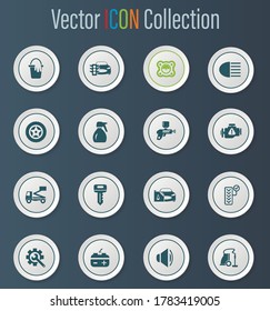 Juego de iconos de tienda de coches para sitios web e interfaz de usuario