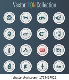 Car shop icon set for web sites and user interface