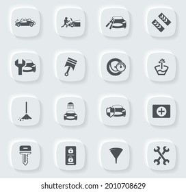 Juego de iconos de tienda de coches para sitios web e interfaz de usuario