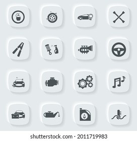 Car shop icon set for web sites and user interface
