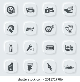 Juego de iconos de tienda de coches para sitios web e interfaz de usuario