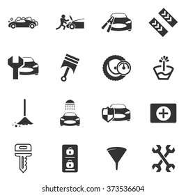 Car shop icon set for web sites and user interface