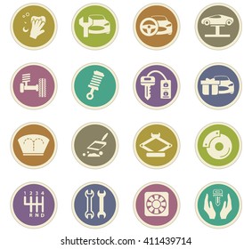 Car shop icon set for web sites and user interface
