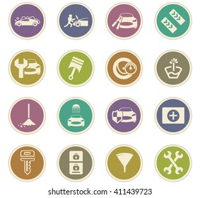 Car shop icon set for web sites and user interface