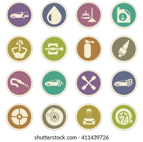 Car shop icon set for web sites and user interface