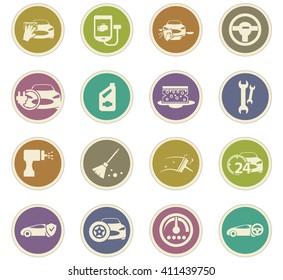 Car shop icon set for web sites and user interface
