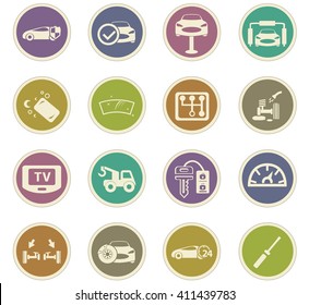 Car shop icon set for web sites and user interface