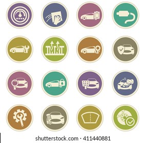 Car shop icon set for web sites and user interface