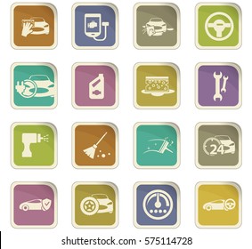 Car shop icon set for web sites and user interface