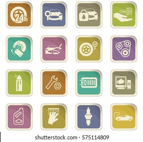 Car shop icon set for web sites and user interface