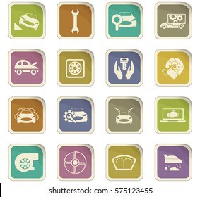 Car shop icon set for web sites and user interface