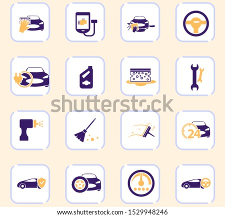 Car shop icon set for web sites and user interface