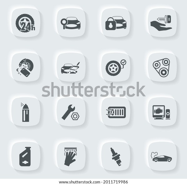 Car shop\
icon set for web sites and user\
interface