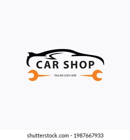 Car shop logo design template. Vector illustration