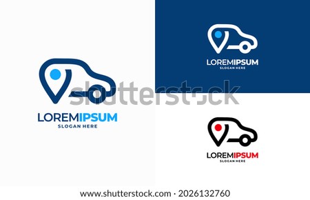 Car Shop Logo Template Design Vector, Car Point Finder Logo Template Design Vector