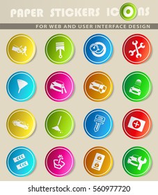 car shop vector icons for user interface design