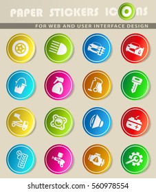 car shop vector icons for user interface design