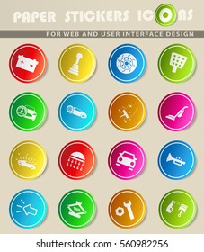 car shop vector icons for user interface design