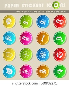 car shop vector icons for user interface design