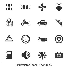 car shop vector icons for user interface design