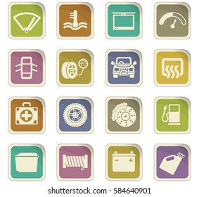 car shop vector icons for user interface design