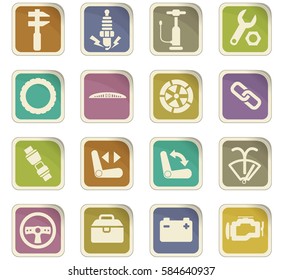 car shop vector icons for user interface design