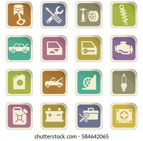 car shop vector icons for user interface design