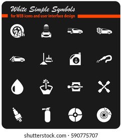 car shop vector icons for user interface design
