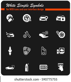 car shop vector icons for user interface design